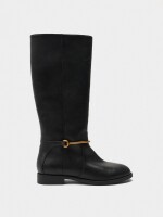 Botas Altas Con Detalle Metálico negro