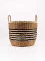CANASTO RAYAS CON ASAS MARRON
