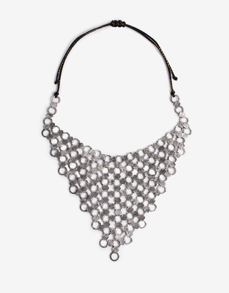 Collares Cortos Metal Collar Corto Mesh Metálica - Plateado Antique Silver