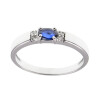 Anillo Noemi en oro blanco 18k con brillantes y zafiro Anillo Noemi en oro blanco 18k con brillantes y zafiro