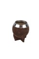 Mate de calabaza forrado en cuero modelo torpedo Marron
