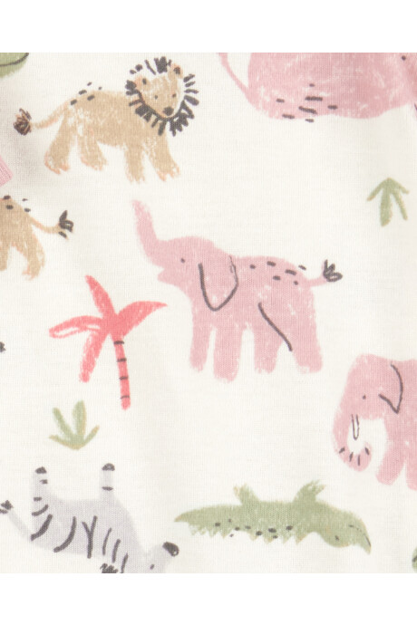 Set tres piezas de algodón, pantalón y dos bodies, diseño elefantes Sin color
