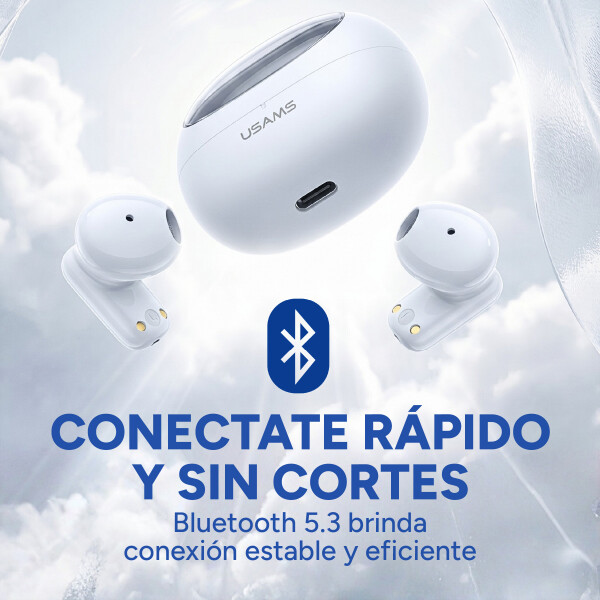 Auriculares Usams TD22 In Ear Bluetooth 5.3 Waterproof Ipx4 Blanco