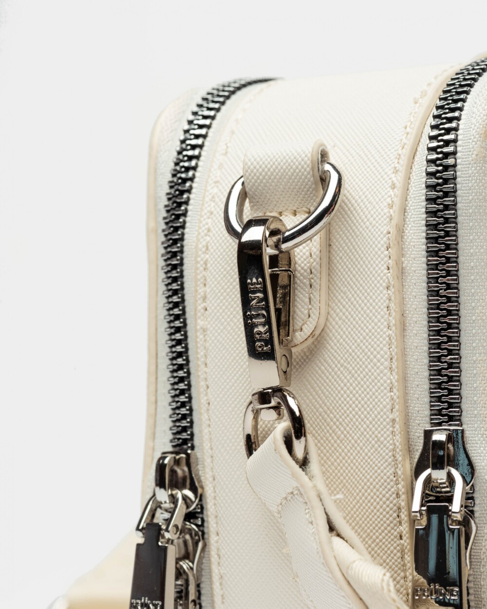 Bandolera New Penny en efecto cuero zaffiano Blanco