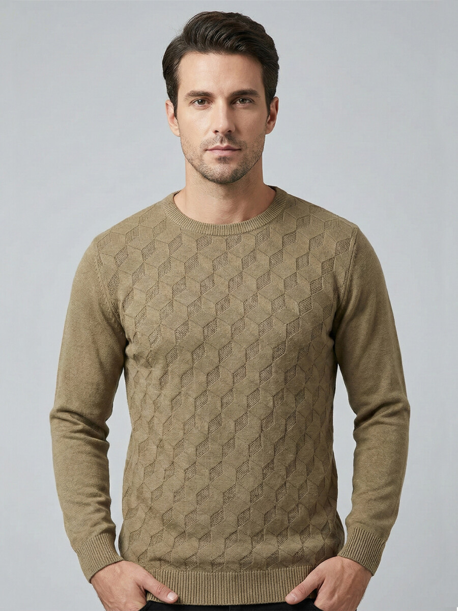 BUZO A LA BASE TEJIDO - MARRON 