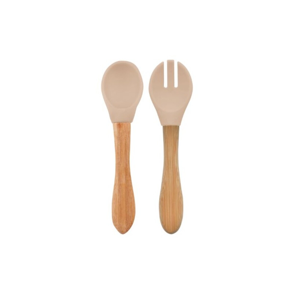 Cubiertos bambu silicona MinikOiOi - beige 
