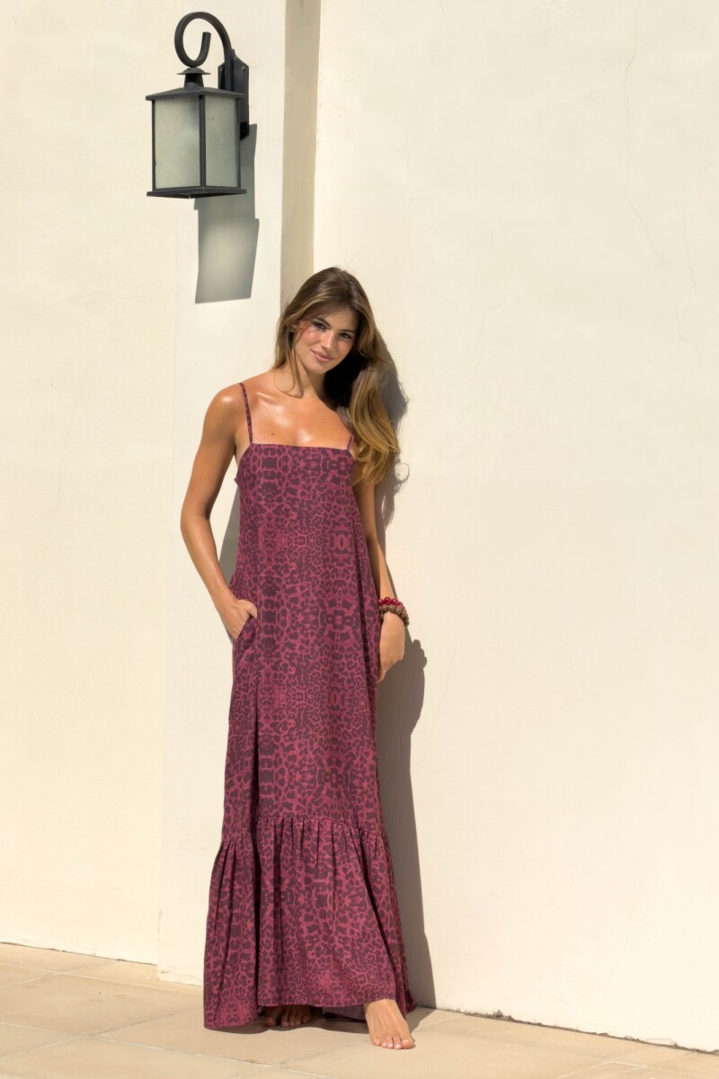 VESTIDO JIMENA MAXI ROUGE WILD CHEETAH VESTIDO JIMENA MAXI ROUGE WILD CHEETAH