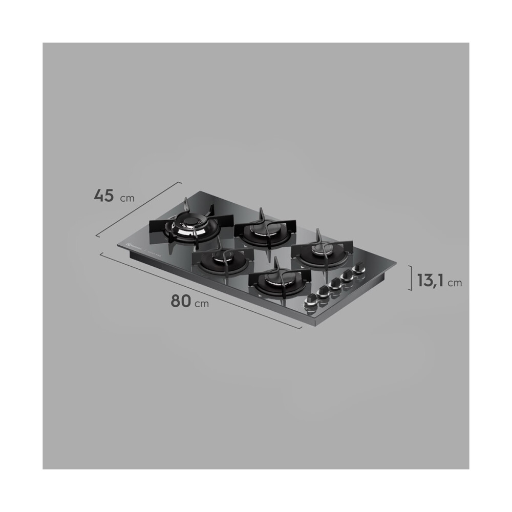 Anafe a Gas Electrolux 5 Hornallas Vidrio Home Pro KE5HP Anafe a Gas Electrolux 5 Hornallas Vidrio Home Pro KE5HP