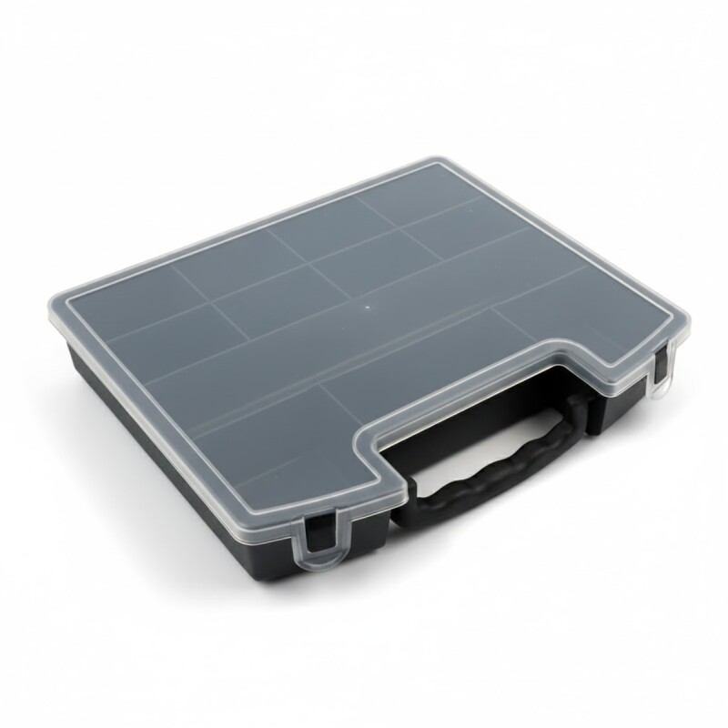 Caja Organizadora con Divisiones y Manija TRANSPARENTE