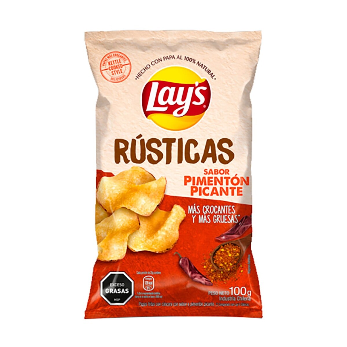 LAYS RUSTICAS PIMENTON PICANTE 100G 