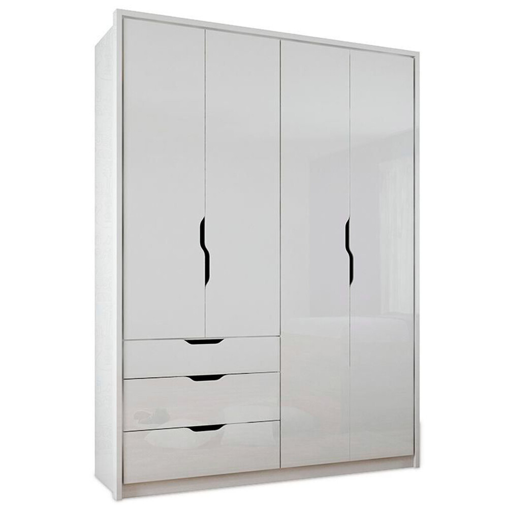 PLACARD ROPERO 4 PUERTAS MDF BLANCO CONECT