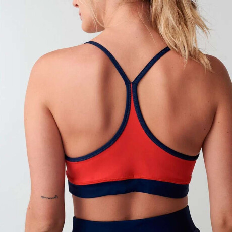 Fila Top Femenino Train Double Face Cuerpo Marino-Rojo
