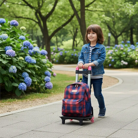 Soporte Para Mochila Con Ruedas Altura Regulable Aluminio Fucsia