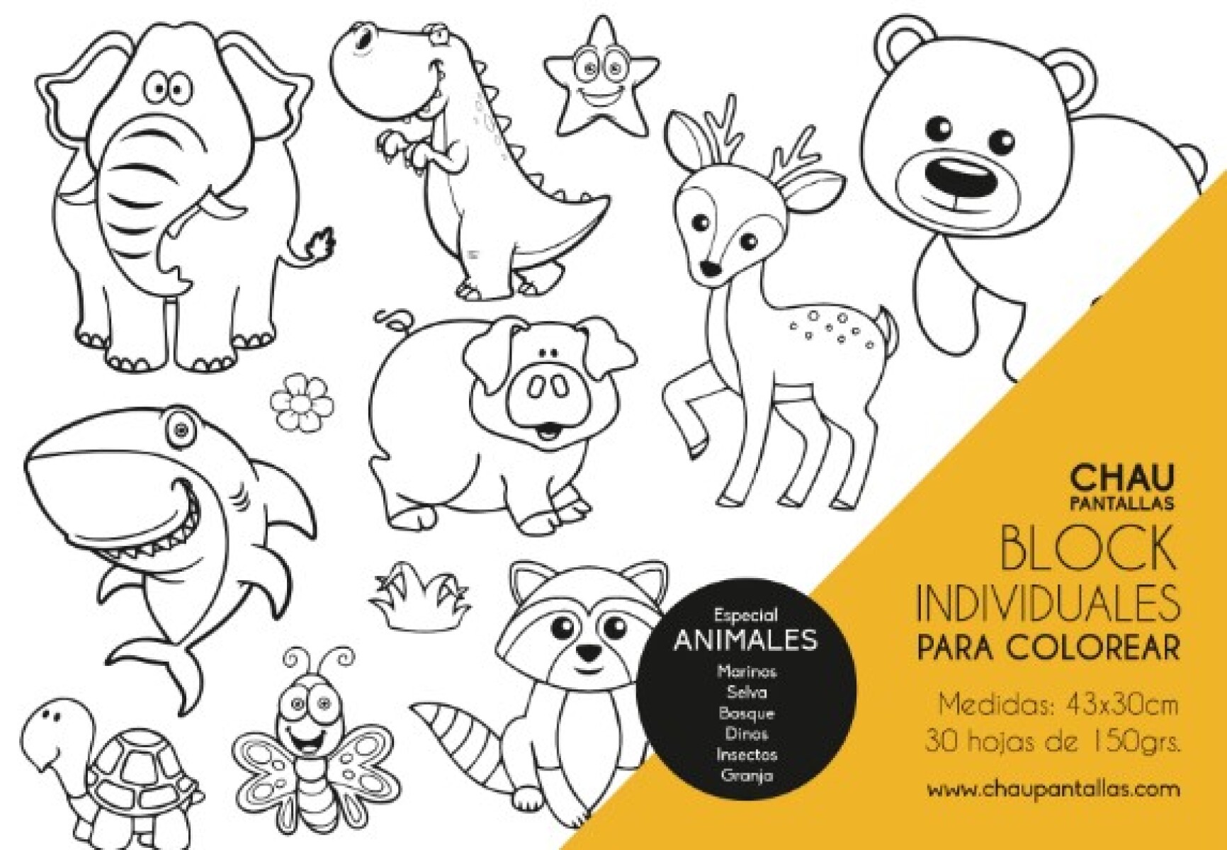 Block individuales MEGAMIX Animales -Chaupantallas - Block Individuales Megamix Animales -chaupantallas 