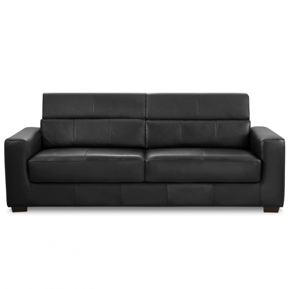 Sillón 100% Cuero - 3 Cuerpos - Sublime Negro