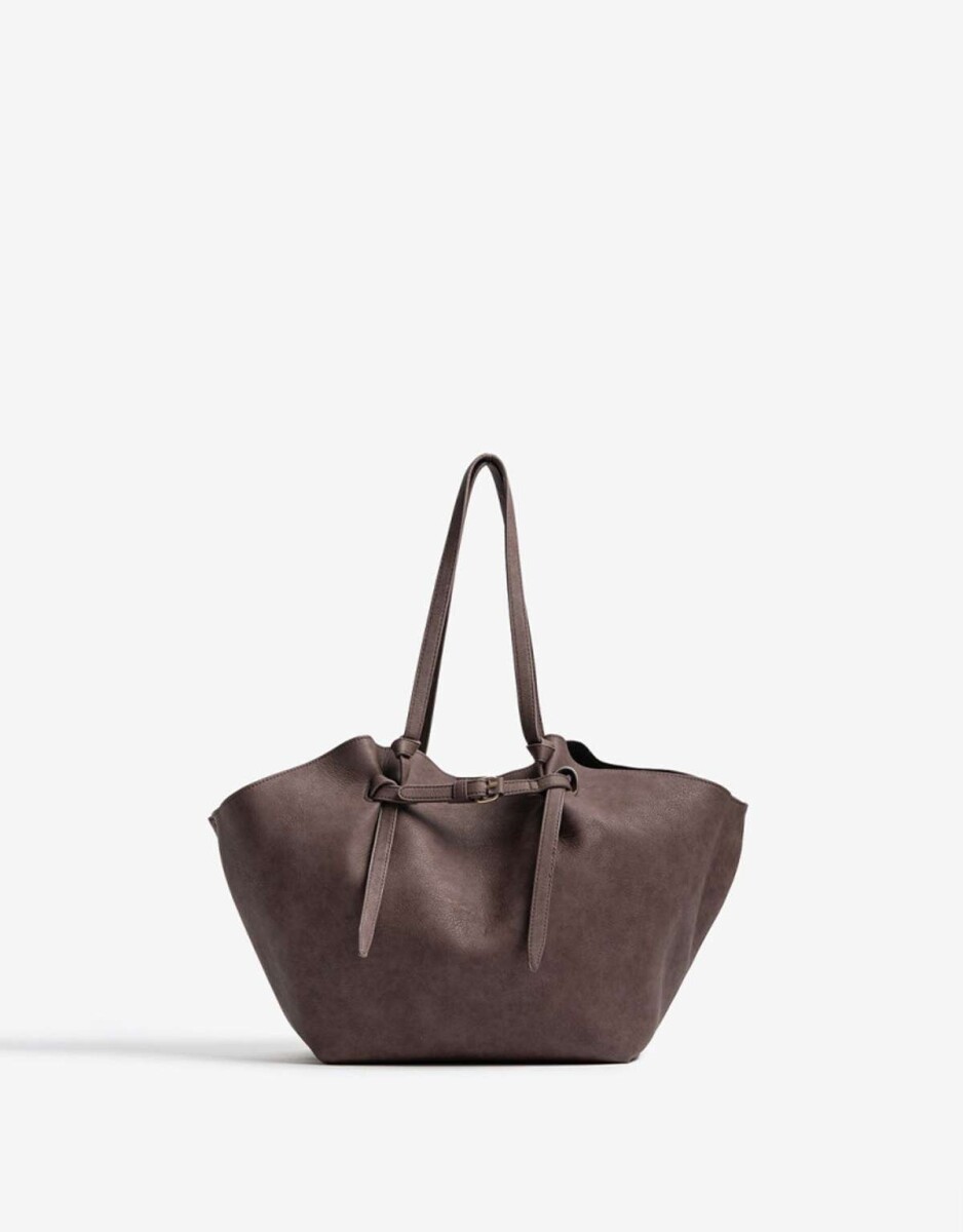 Cartera Shopper Con Bolso - Marron chocolate 