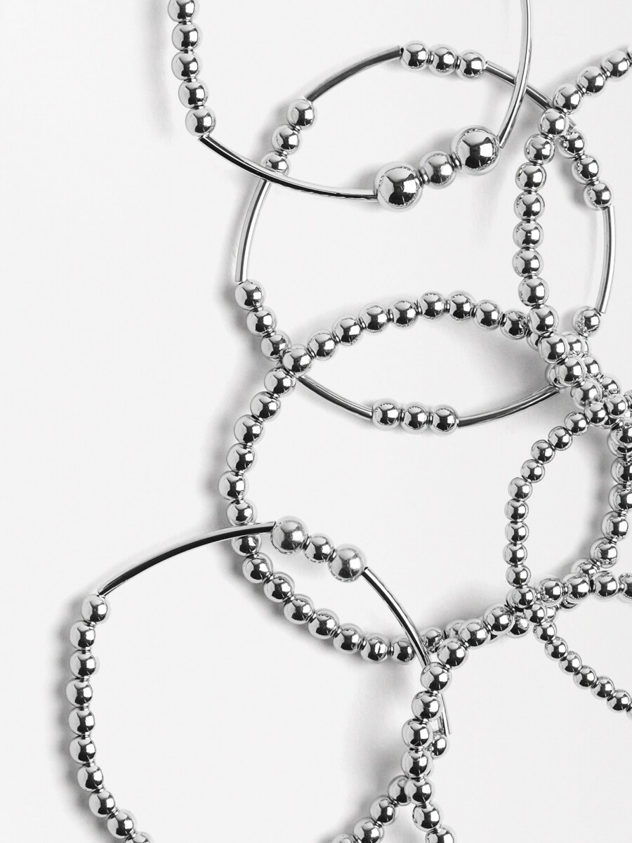 Conjunto De Pulseras Elásticas plateado