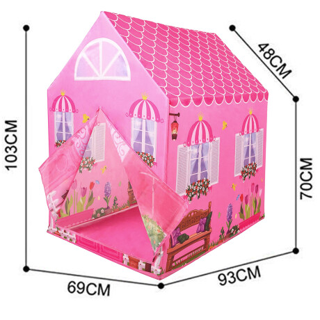 Carpa Casita con Diseño Infantil Colorido 69x103x93cm Rosa