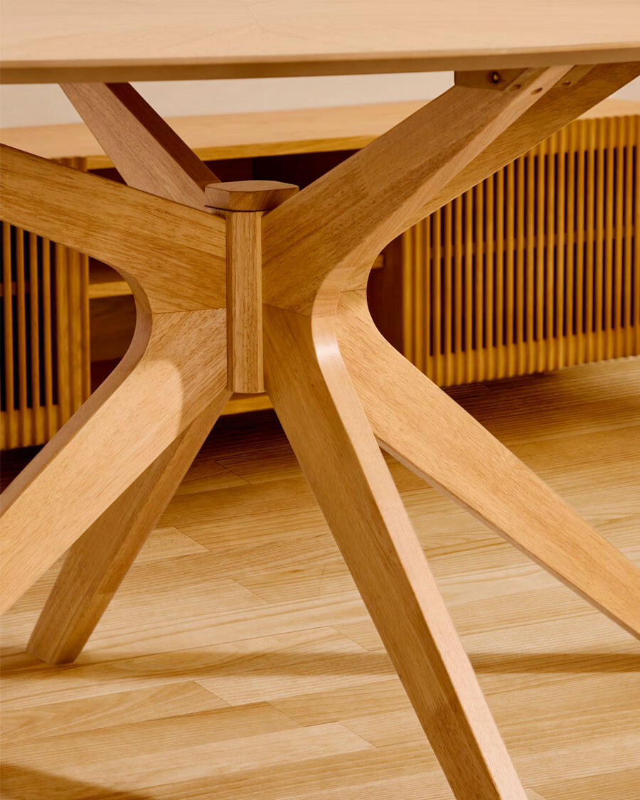 Mesa Naanim de chapa de roble 180 x 110 cm