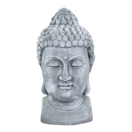 Escultura Busto Cabeza De Buda Poliresina Gris 39cm Decoración Zen Escultura Busto Cabeza De Buda Poliresina Gris 39cm Decoración Zen