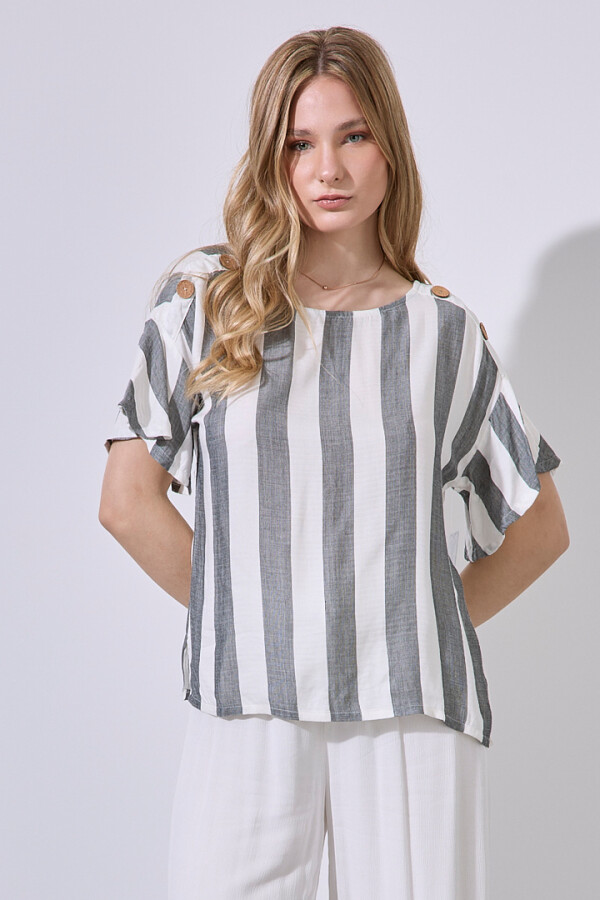 Blusa Botones GRIS