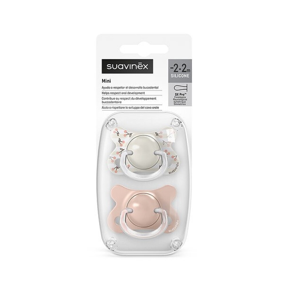 set x2 chupete -2 a 2m suavinex fisio birds rosa