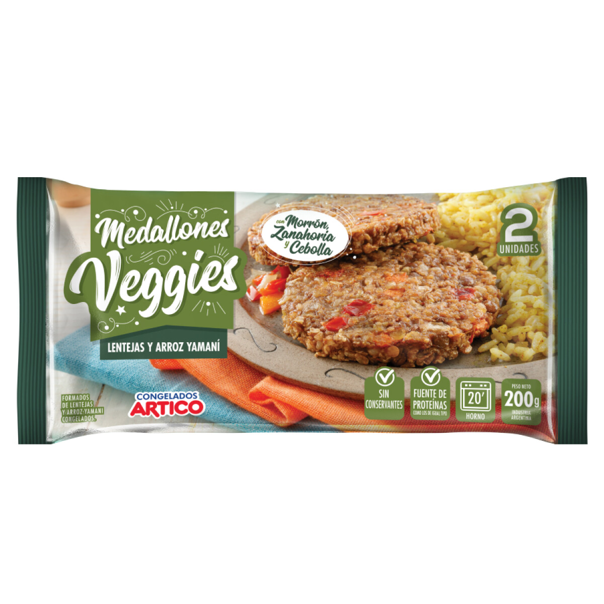 MEDALLON DE LENTEJAS Y ARROZ - 200 GRS 