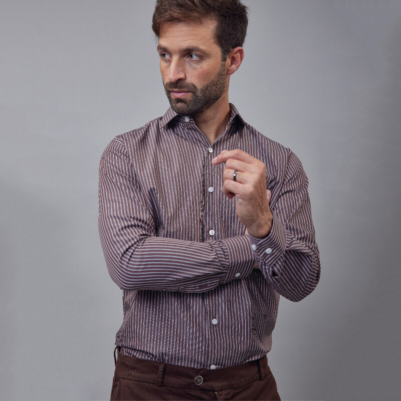 Camisa Luxury Chocolate a rayas