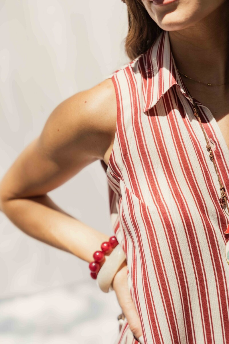 CAMISERO AMALFI MINI RASPBERRY STRIPES CAMISERO AMALFI MINI RASPBERRY STRIPES