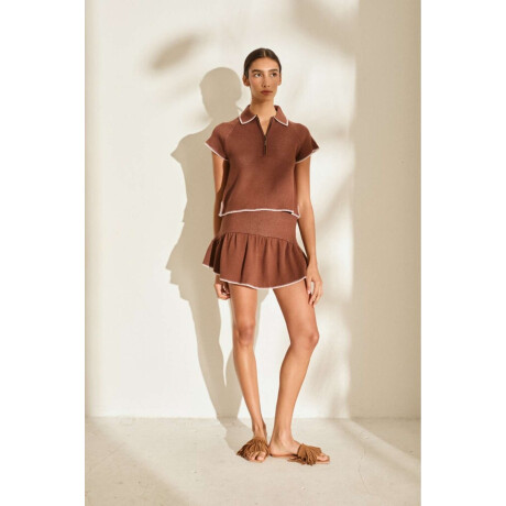 Top Zip Knit Chocolate