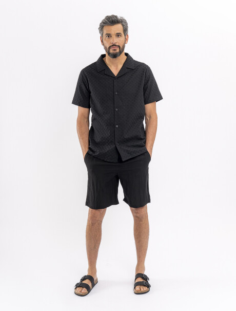Camisa m/c damero negro
