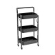 Carrito Organizador Plegable Con Ruedas 3 Niveles Multiuso Negro Carrito Organizador Plegable Con Ruedas 3 Niveles Multiuso Negro