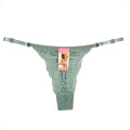 Tanga Colaless Ajustable De Encaje Verde