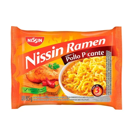 Pasta instantanea Nissin Ramen 85g Pollo Picante Pasta instantanea Nissin Ramen 85g Pollo Picante
