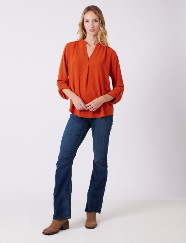 Blusa Escote V TERRACOTA