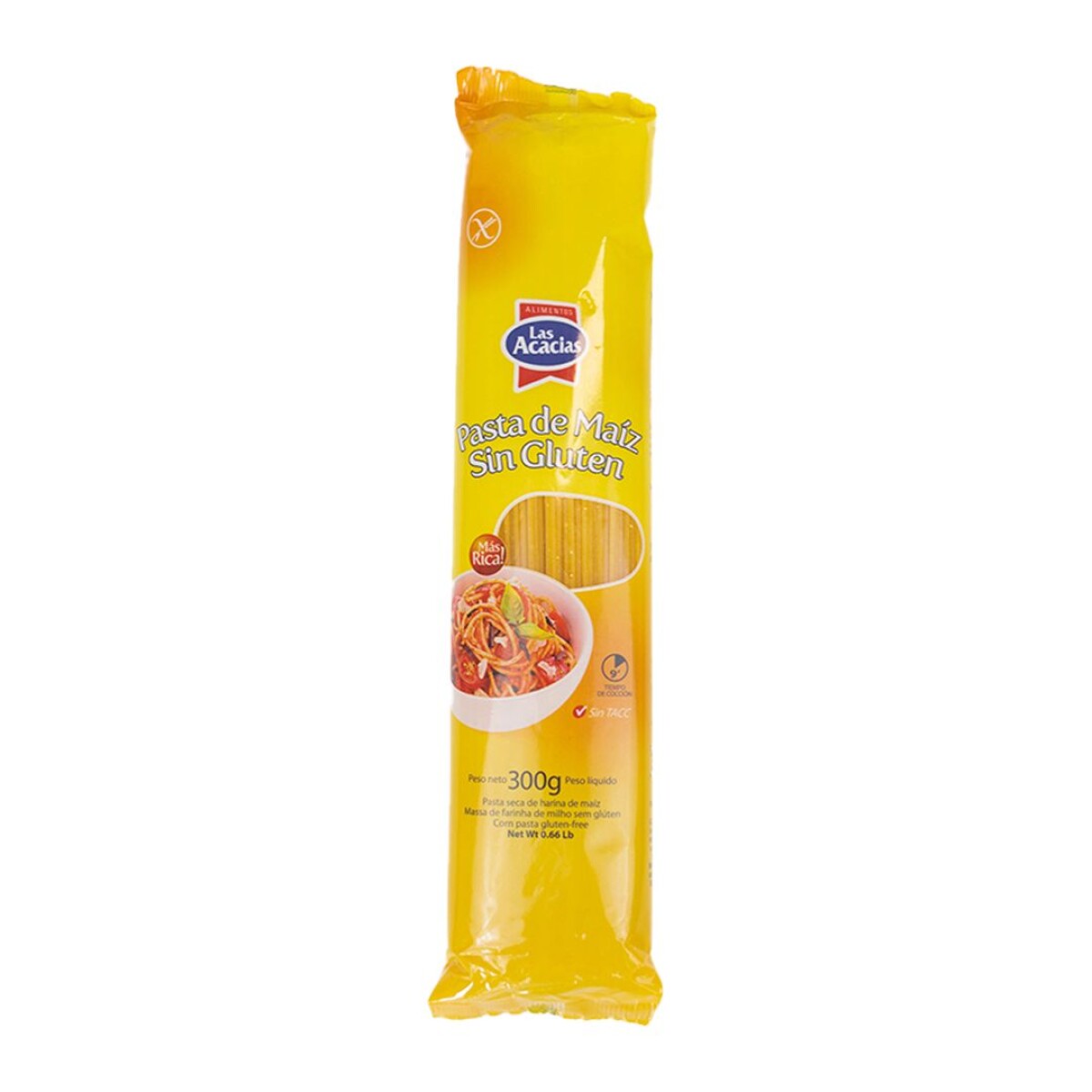 Fideos Spaghetti Rigati De Maíz Sin Gluten Las Acacias 300g 