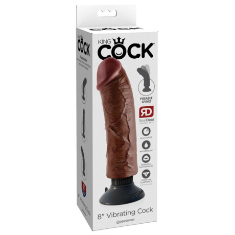 Dildo Vibrador con Ventosa King Cock 20cm Chocolate Dildo Vibrador con Ventosa King Cock 20cm Chocolate