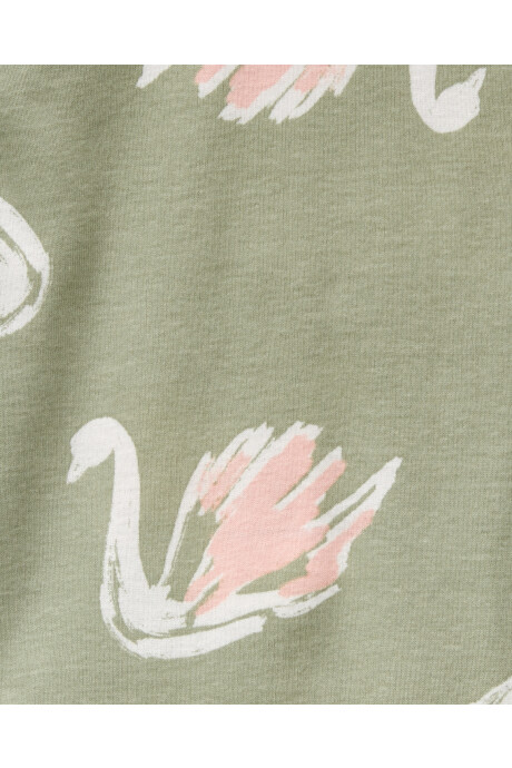 Set tres piezas de algodón, pantalón y bodies, diseño cisne Set tres piezas de algodón, pantalón y bodies, diseño cisne