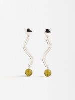 Pendientes Onda Transparentes verde