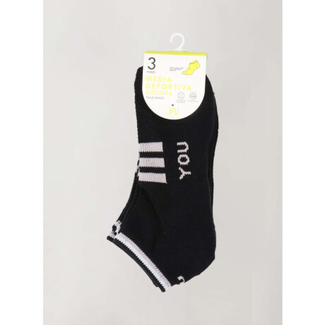 Pack x3 half terry ciclista dama mor Negro