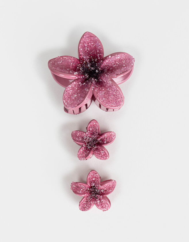 Broches Sets Hawaianas Set De Broches Flor Hawaiana - Rosa Claro