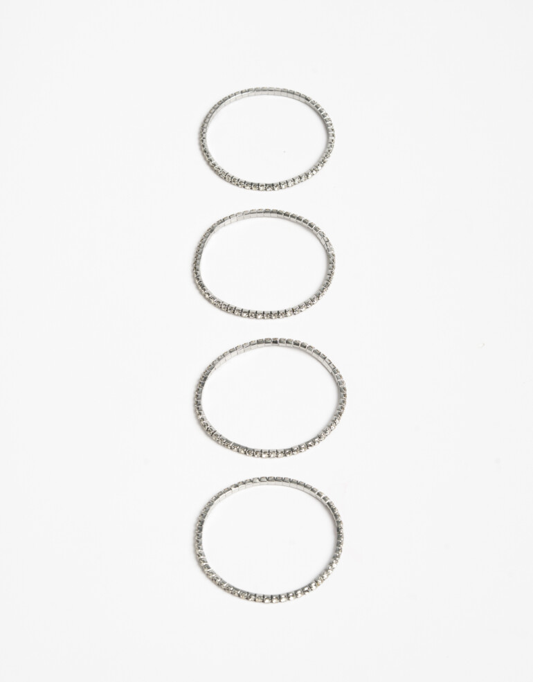 Pulseras Elásticas Sets Strass Set De Pulseras Elásticas Strass - Cristal