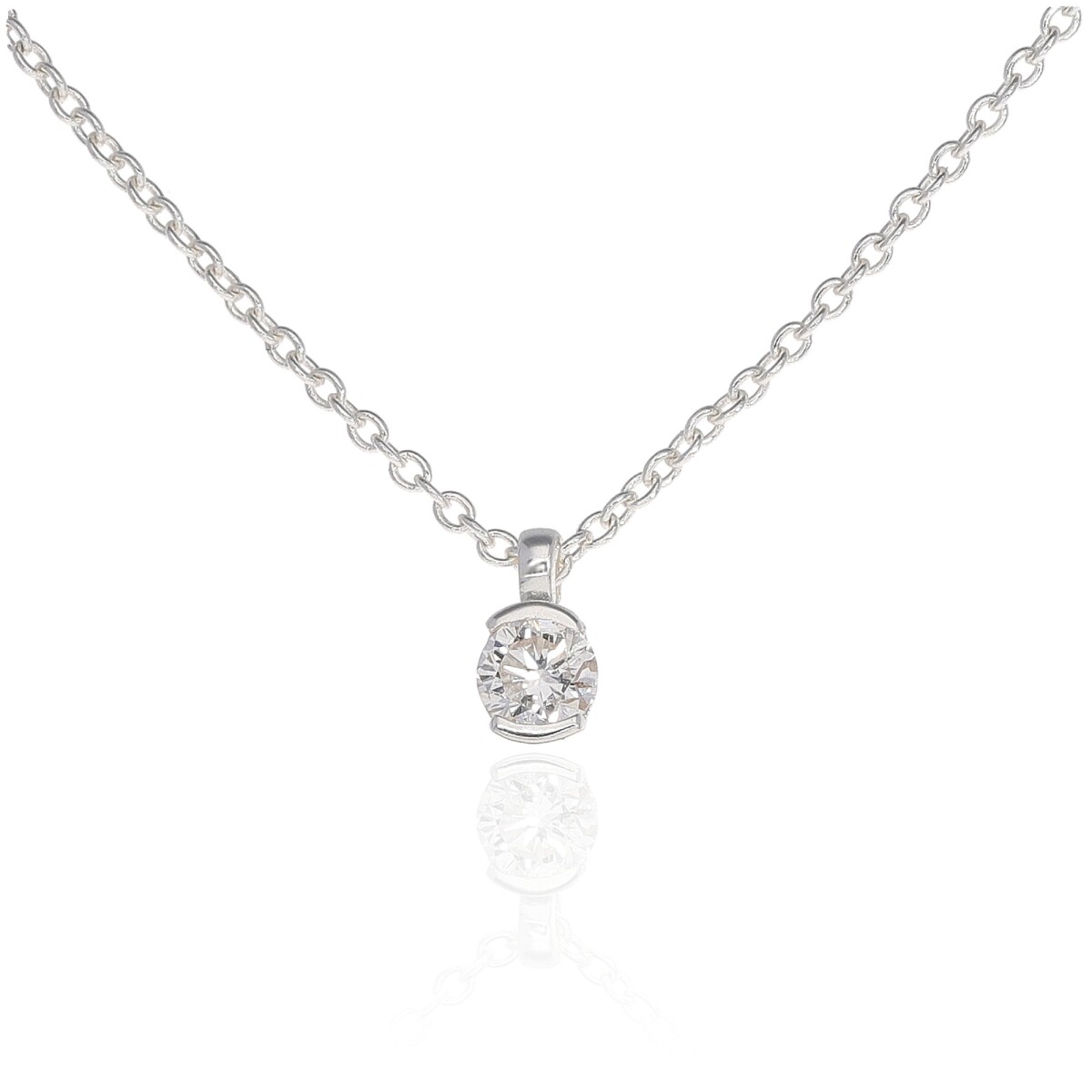 Conjunto de plata 925, PUNTO DE LUZ con diamante de 0.16ct. 
