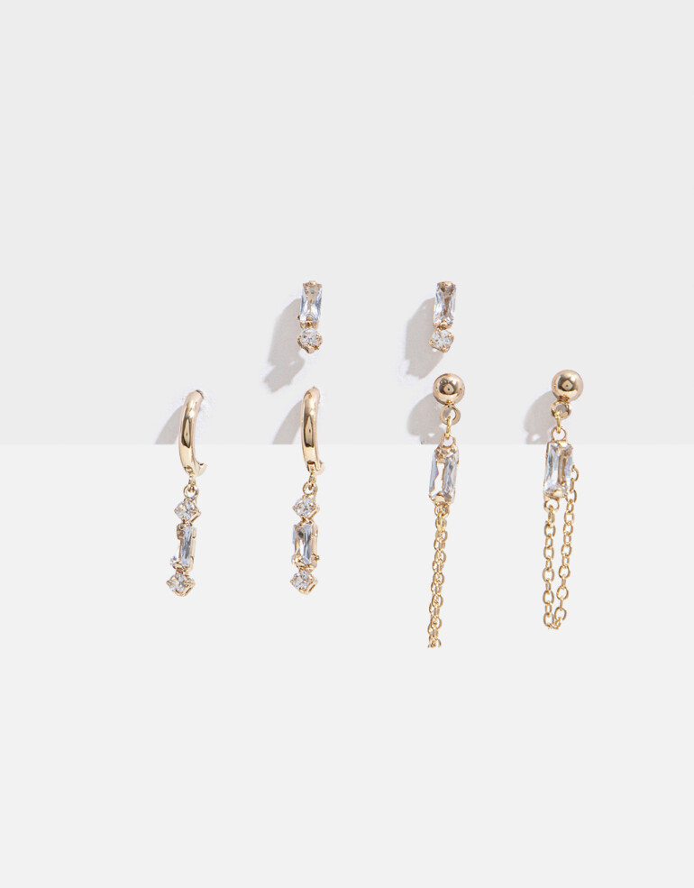 Aros Sets Strass Set De Aros Con Cubic Zirconia - Dorado