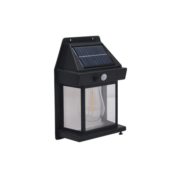 Lámpara farol solar p/exterior negro cálido IP65 IX4924