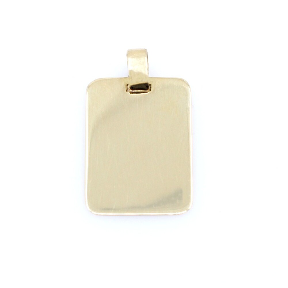 Medalla en oro 18k rectangular. Medida 22 x 15 mm Medalla en oro 18k rectangular. Medida 22 x 15 mm