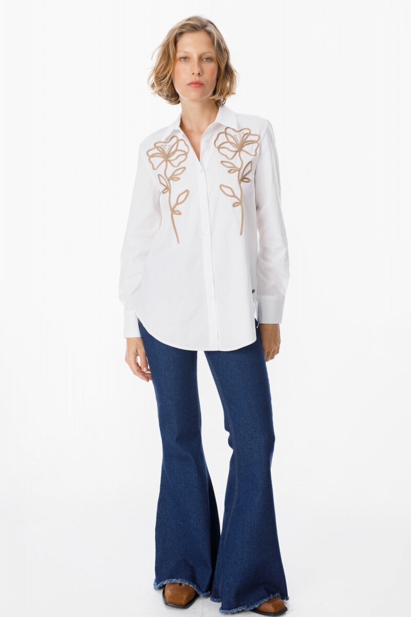 Camisa Petaline Blanco/Vison