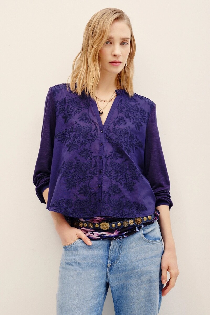 CAMISA AMALITA EMBRO Azul