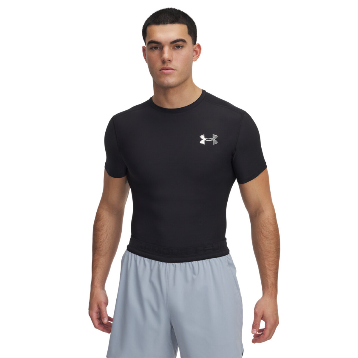 UA HG OG Compression SS-WHT - BLK-002 