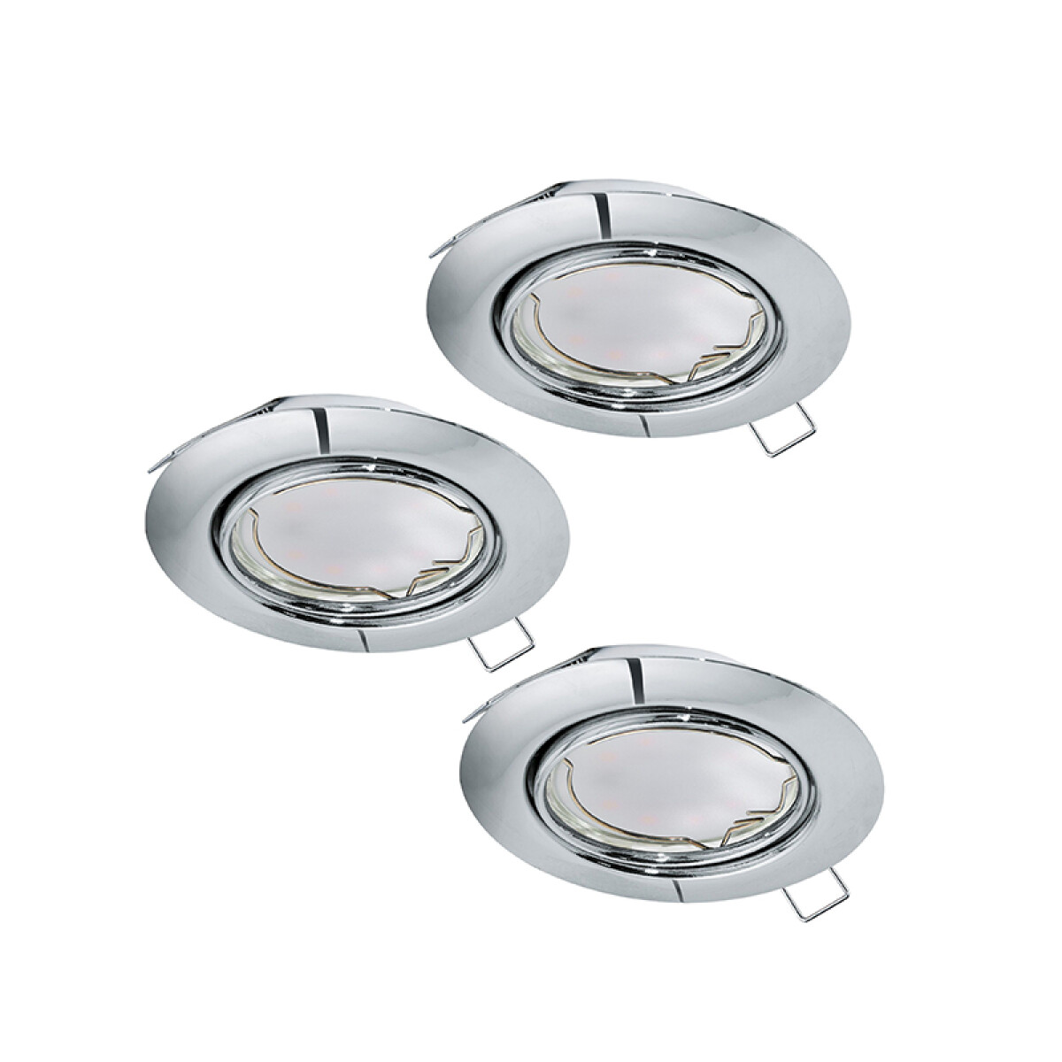 Set 3 embutidos redondos cromo 3XGU10 Ø87mm PENETO - EG0620 